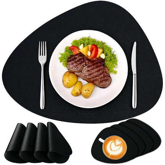 Set de 8 suporturi pentru masă TRIVAL BLACK