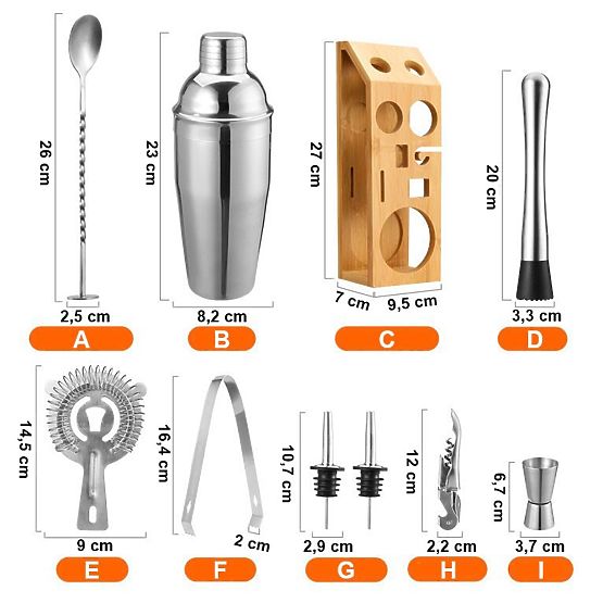 Set de barman BRADFORD 10 piese