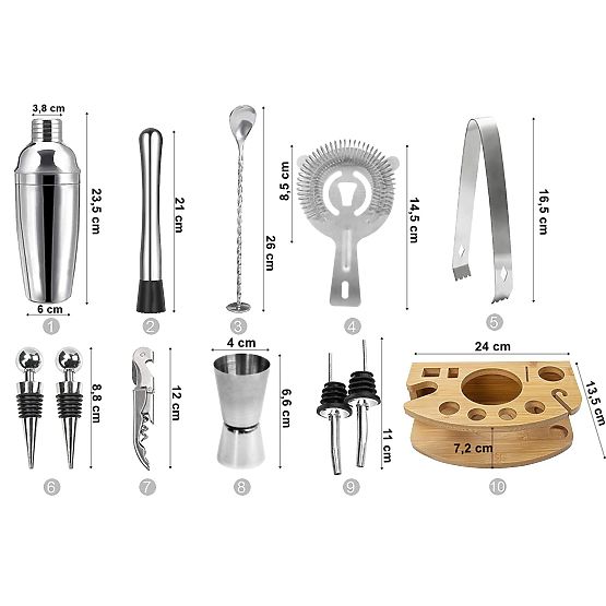 Set de barman BRADFORD 10 piese