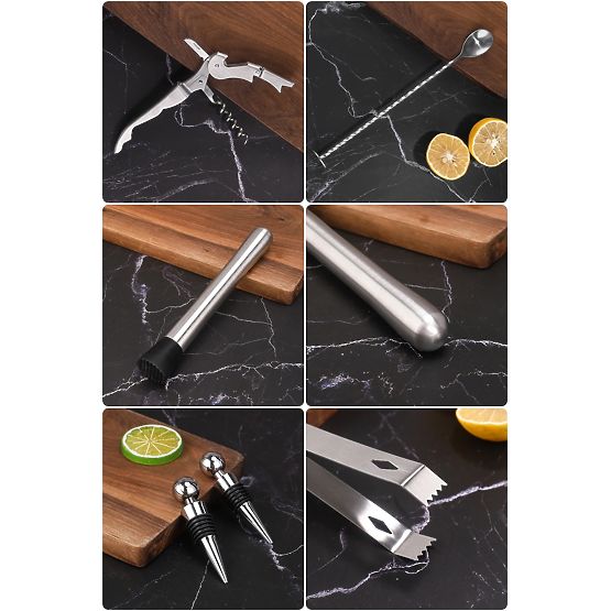 Set de barman CHESTER cromat 12 piese