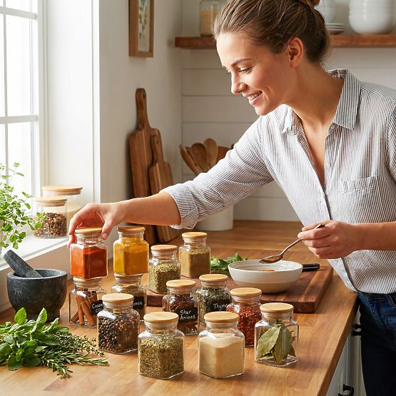 Set de borcane pentru condimente HIDALGO, 12 bucăți