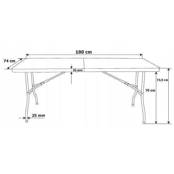 Set de catering FETA BLACK 180 cm + 6 scaune BASICO