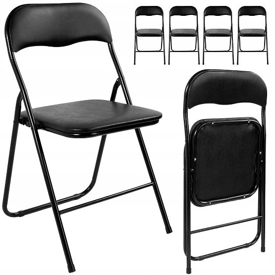 Set de catering FETA BLACK 180 cm + 6 scaune BASICO