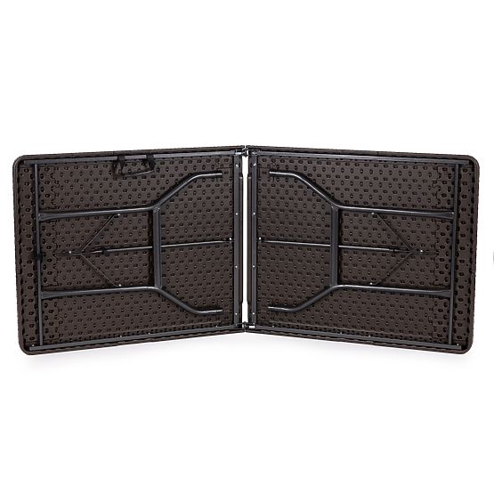 Set de catering masă de banchet 180 cm 2 bănci ratan maro ModernHome