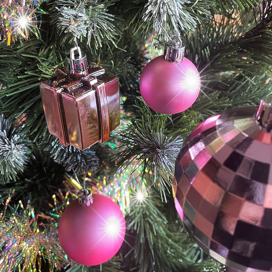 Set de decorațiuni de Crăciun Lila/Rose 208 buc