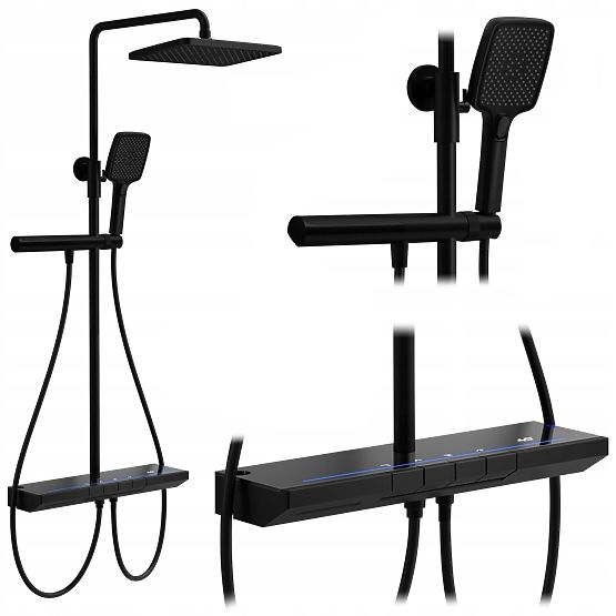 Set de duș cu termostat REA Pedro Negru