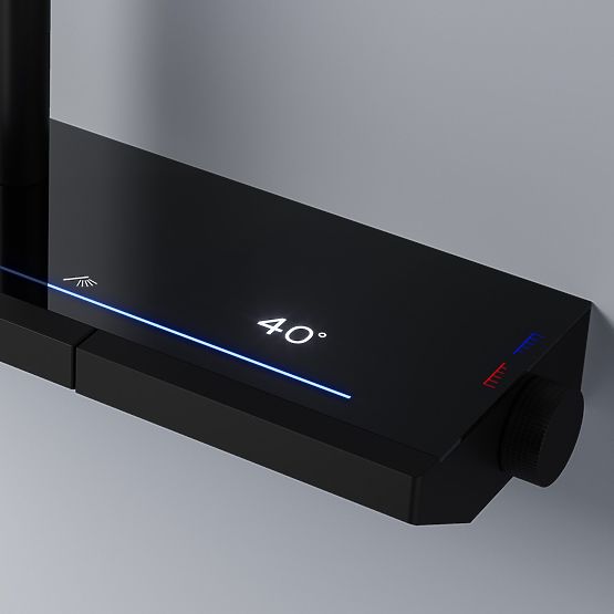 Set de duș cu termostat REA Pedro Negru