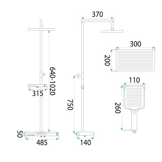 Set de duș cu termostat REA Pedro Titan