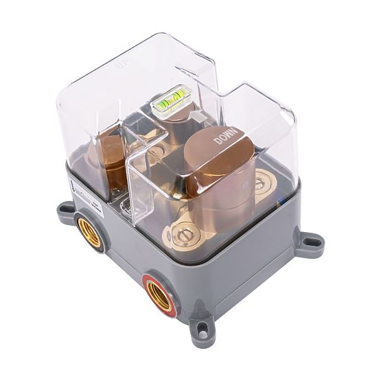 Set de duș încastrat cu termostat LUNGO Cupru periat + BOX