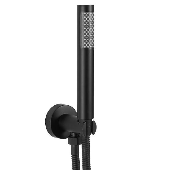 Set de duș încastrat cu termostat LUNGO Negru + BOX