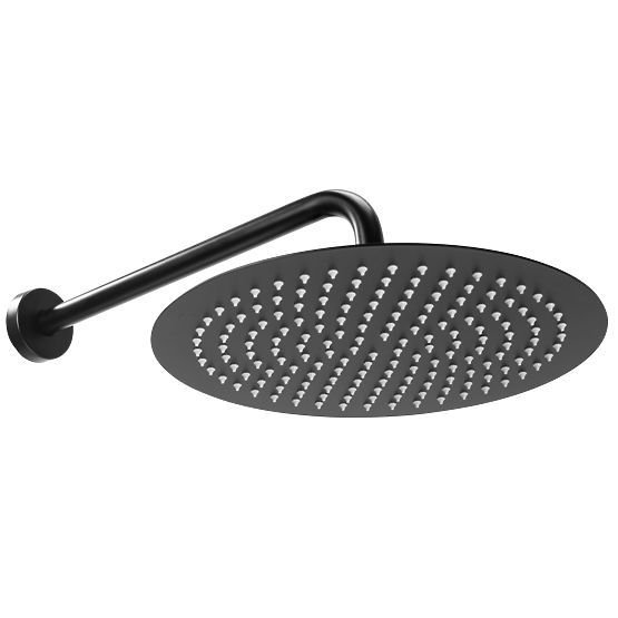 Set de duș încastrat cu termostat LUNGO Negru + BOX