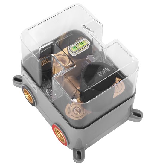 Set de duș încastrat cu termostat LUNGO Negru + BOX