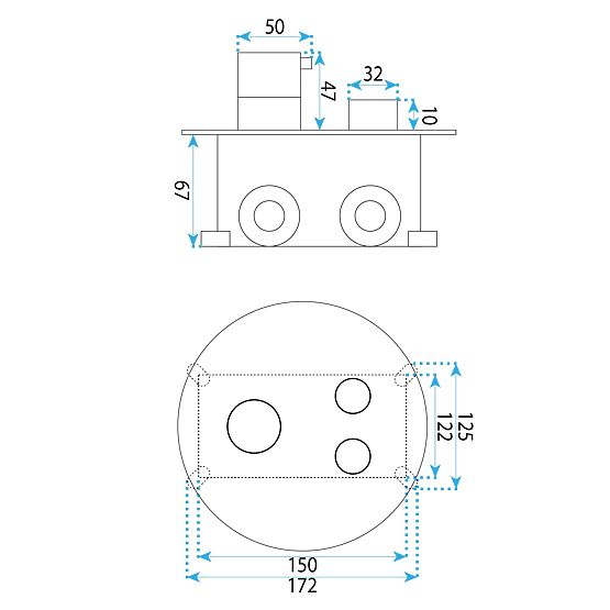 Set de duș încastrat cu termostat Rea Lungo Diamond Crom+ BOX