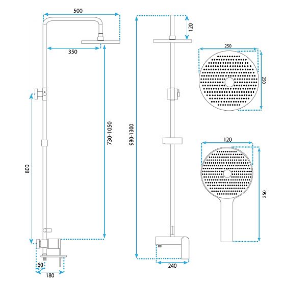 Set de duș REA AVALON AURIU