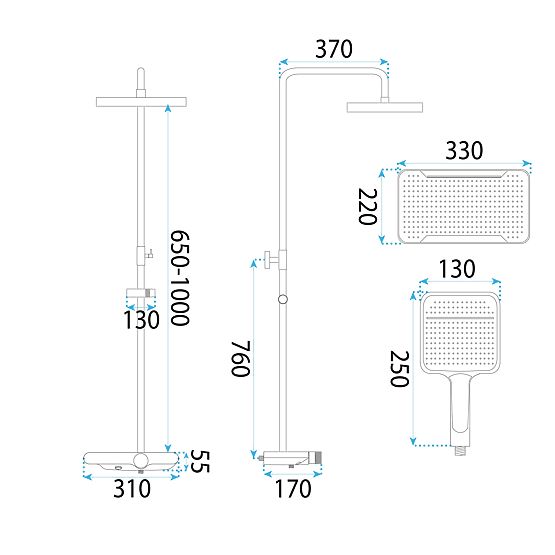 Set de duș REA Bari Alb