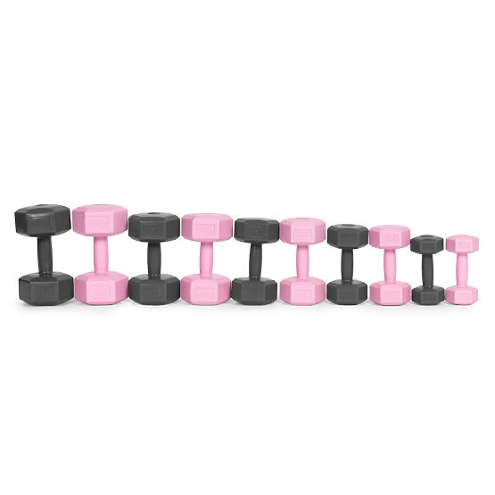 Set de gantere hexagonale 2x3 kg pentru fitness roz ModernHome