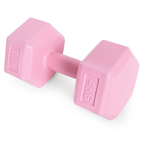 Set de gantere hexagonale 2x4 kg pentru fitness roz ModernHome