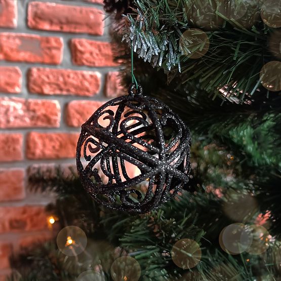 SET DE GLOBURI DE CRĂCIUN NEGRE 6 BUC KL-21X25