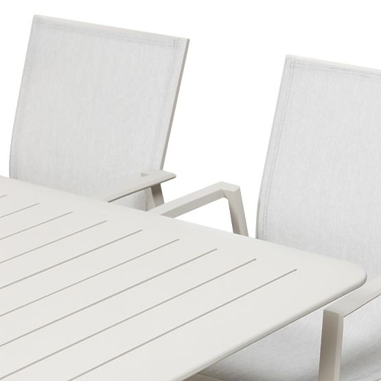 Set de grădină Canelli, masă extensibilă 175-234 cm + 8 scaune, aluminiu, bej deschis