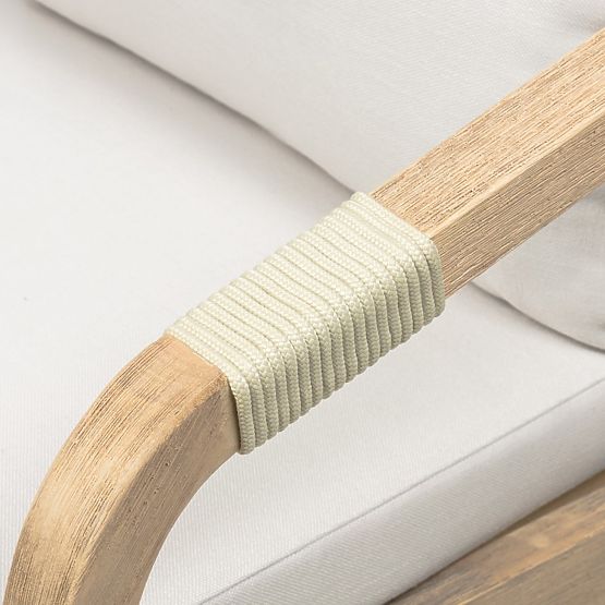 Set de grădină Castello, masă extensibilă 200-295 cm + 6 scaune cu împletitură, lemn de salcâm FSC