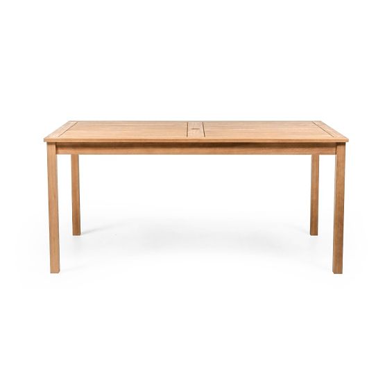 Set de grădină Familis masă 160 cm + 4 scaune cu spătare reglabile și perne gri deschis