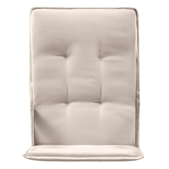 Set de grădină Familis masă 160 cm + 4 scaune cu spătare reglabile și perne gri deschis