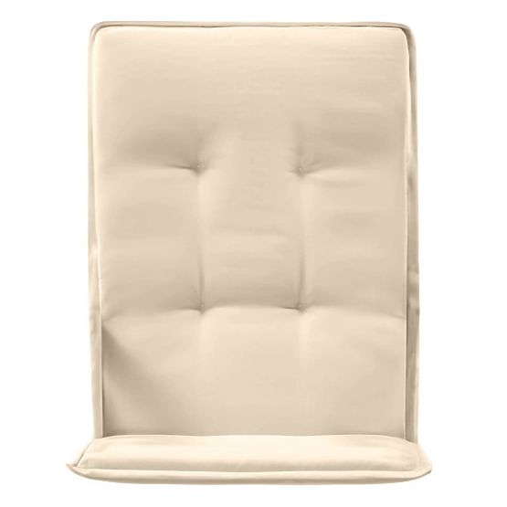 Set de grădină Familis masă 160 cm + 6 scaune cu spătare reglabilă și perne crem, lemn