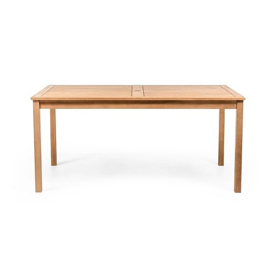 Set de grădină Familis masă 160 cm + 6 scaune cu spătare reglabile și perne gri deschis