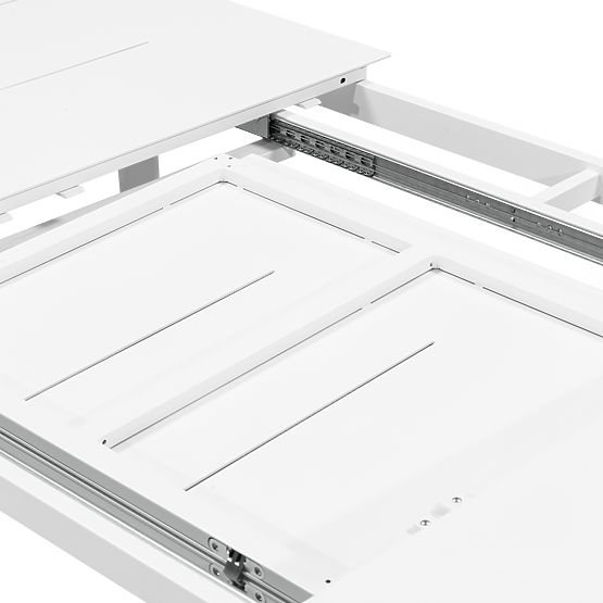 Set de grădină Marinelli, masă extensibilă 230-300 cm + 6 scaune, aluminiu, alb