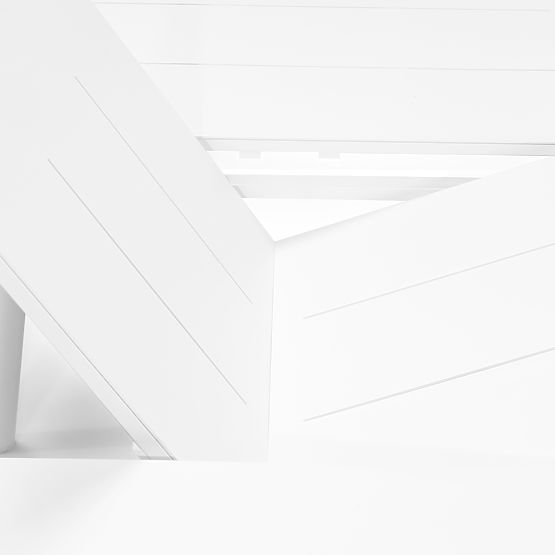 Set de grădină Marinelli, masă extensibilă 230-300 cm + 6 scaune, aluminiu, alb