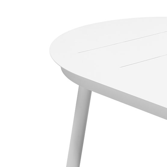 Set de grădină Marinelli, masă extensibilă 230-300 cm + 8 scaune, aluminiu, alb