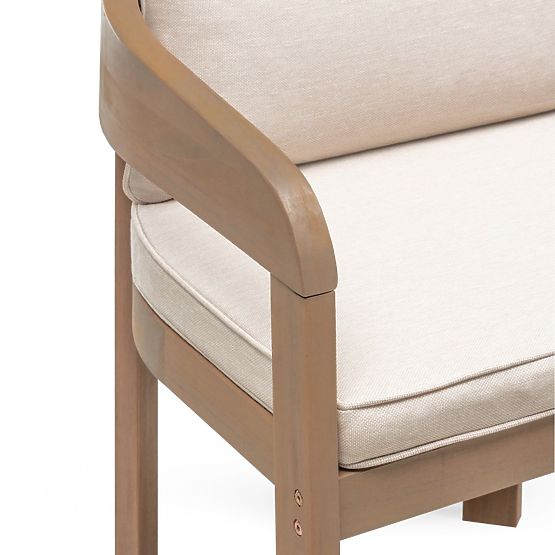 Set de grădină Satori, masă 183 cm + 4 scaune, lemn de salcâm FSC, aspect de tec, bej, rotunjit