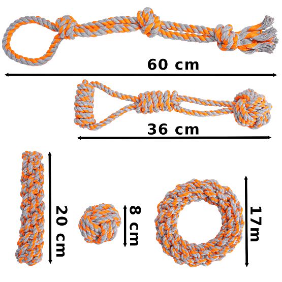 Set de jucării de tras pentru câini SPANKY 5 bucăți