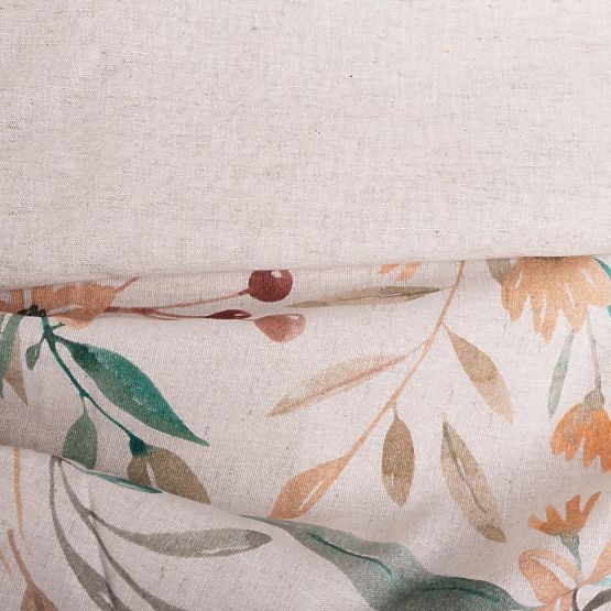 Set de lenjerie LINEN- leaves 220x200 + 2x 70x80