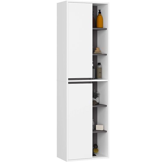 SET DE MOBILIER DE BAIE SUSPENDAT CU DECUPAJE VAMI ALB / GRI GRAFIT