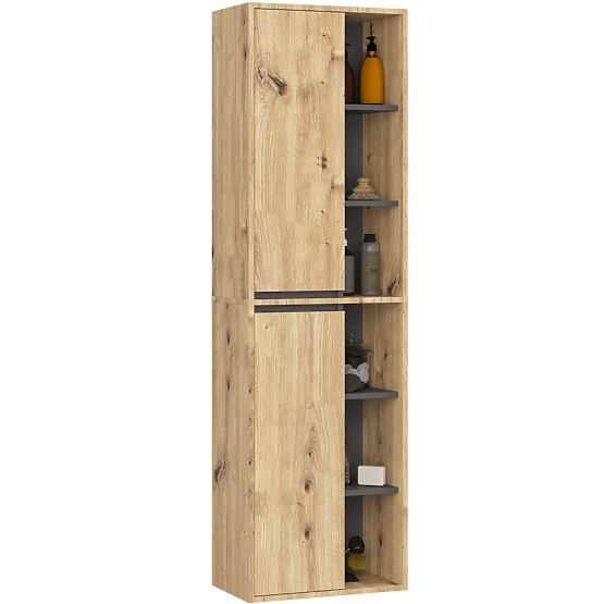 SET DE MOBILIER DE BAIE SUSPENDAT CU DECUPAJE VAMI STEJAR ARTISAN / GRI GRAFIT
