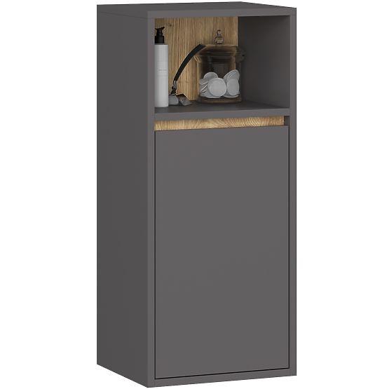 SET DE MOBILIER DE BAIE SUSPENDAT CU ORIFICII VAMI GRAFIT GRI / STEJAR ARTISAN