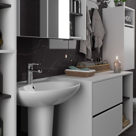 SET DE MOBILIER DE BAIE SUSPENDAT VAMI ALB / GRI GRAFIT