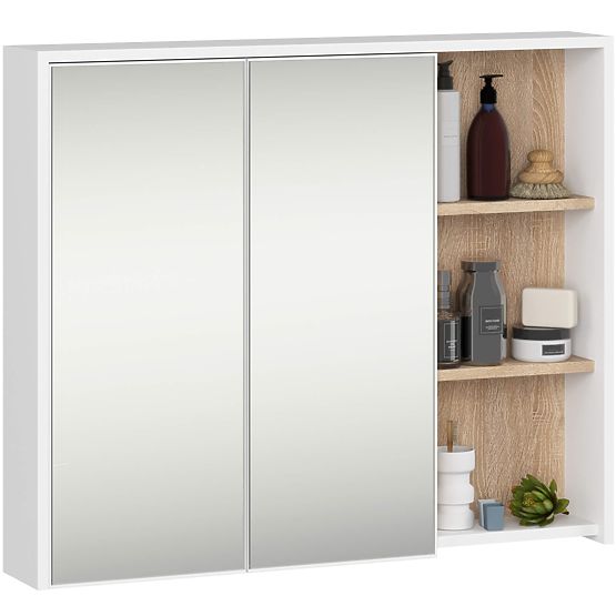 SET DE MOBILIER DE BAIE SUSPENDAT VAMI ALB / STEJAR SONOMA