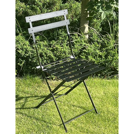 Set de mobilier de balcon (2 x scaune pliabile + masă) SEMPLICI Oțel Negru