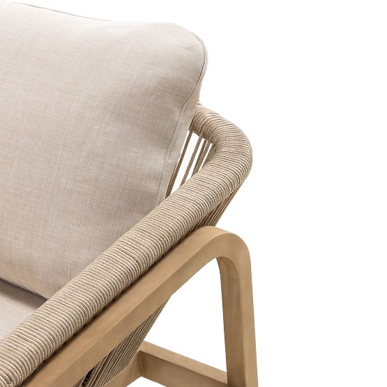 Set de mobilier de grădină Belpasso, împletitură, lemn de eucalipt FSC, aspect de tec, bej deschis