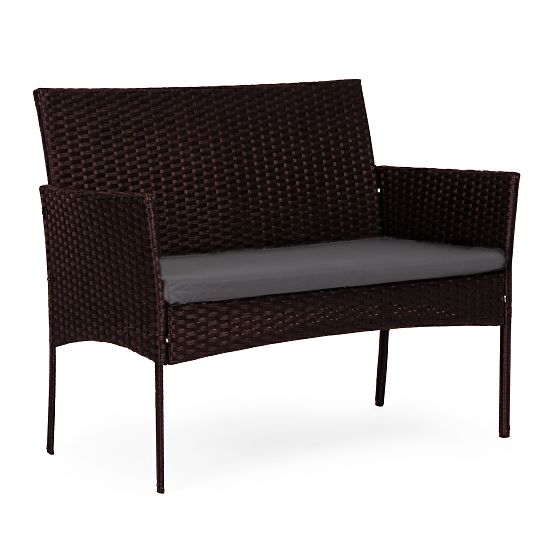 Set de mobilier de grădină din tehnoratan bancă masă scaune maro închis MultiGarden