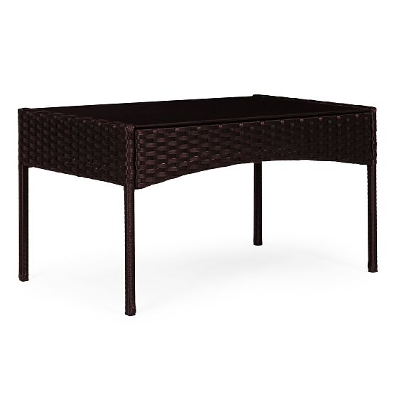 Set de mobilier de grădină din tehnoratan bancă masă scaune maro închis MultiGarden