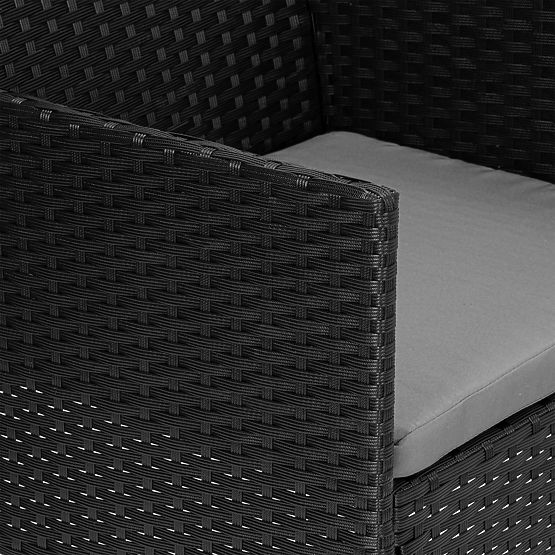 Set de mobilier de grădină din tehnoratan MAGNOLIA negru cu perne gri