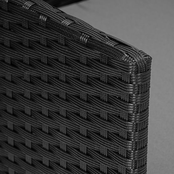 Set de mobilier de grădină din tehnoratan MAGNOLIA negru cu perne gri