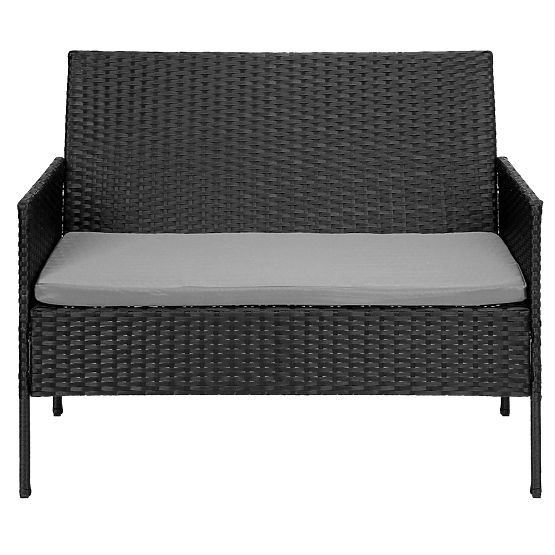 Set de mobilier de grădină din tehnoratan MAGNOLIA negru cu perne gri