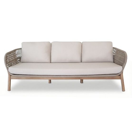 Set de mobilier de grădină Fiorentino 2 aspect de tec, împletitură, lemn de acacia deschis FSC, bej,