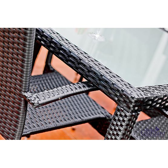 Set de mobilier de sufragerie din tehnoratan (masă 150×90 cm + 6 × scaune) AVVICENTE, negru