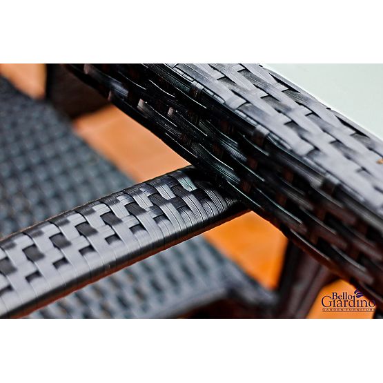 Set de mobilier de sufragerie din tehnoratan (masă 150×90 cm + 6 × scaune) AVVICENTE, negru