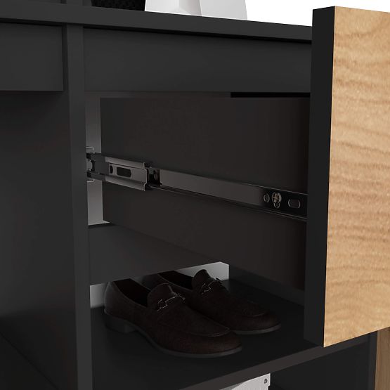 SET DE MOBILIER PENTRU HOL ENTRO PK NEGRU / STEJAR CRAFT